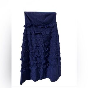 Gap Strapless Tiered Navy Blue Ruffled Dress